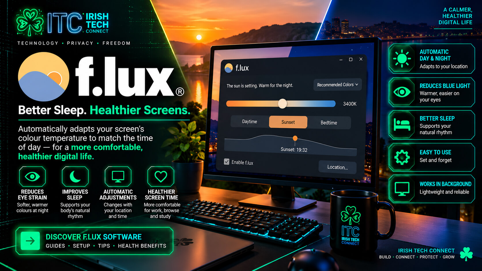 f.lux software screen colour temperature — ITC hero artwork