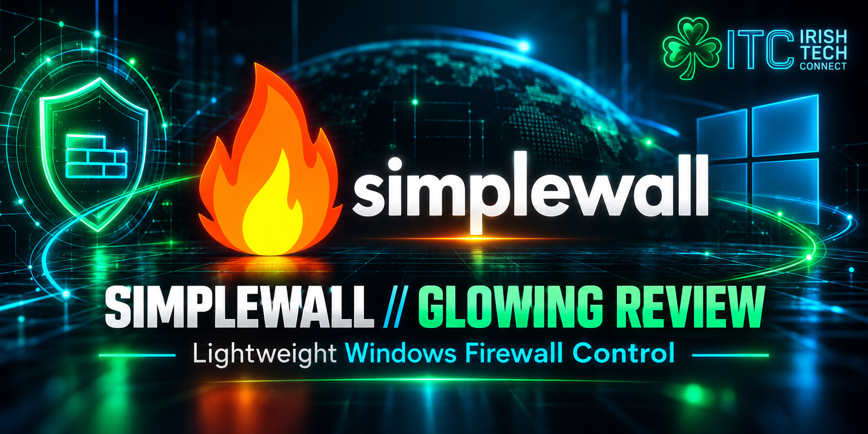 simplewall firewall — flame wordmark artwork